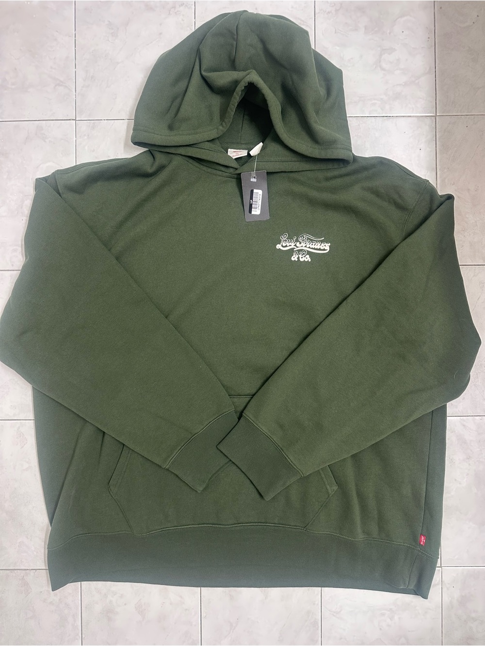 Levi’s Men’s Relaxed Graphic Hoodie Wild West Tour Duffel Bag Green size XXL-NWT